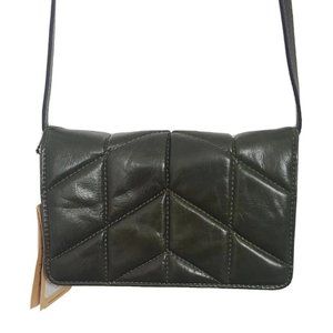 Patricia Nash Penley Quilted Leather Crossbody Purse Bag Soft Olive Green NWT